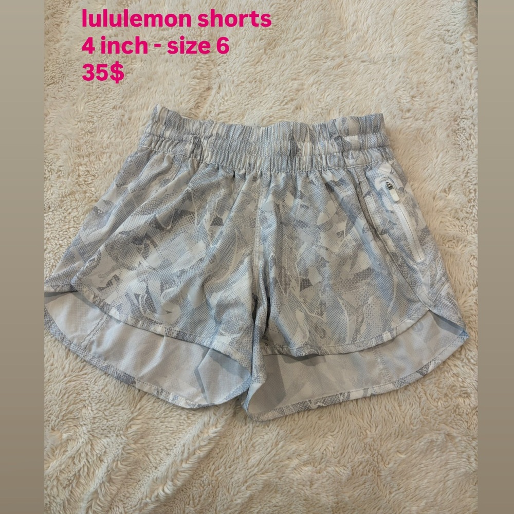 Lululemon Athletica Gray Athletic Shorts with Ruffled Hem